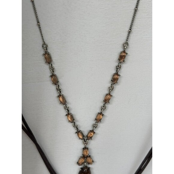 Bronze & Gold Multi-Style Pendant Necklace Set- 5 piece set - Picture 4 of 8